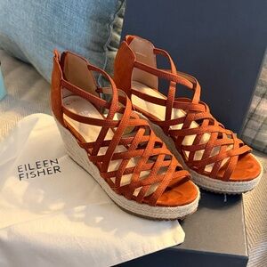 Eileen Fisher Women's Rust Wedge Sandals